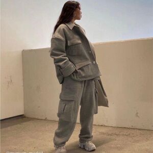 My Mum Made It Grey Quilted Utility Sweatpants